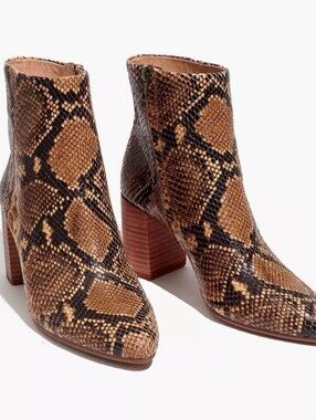 Madewell "The Fiona" Bootie in Wood Ash Multi Snake 🐍✨ Size 6.5